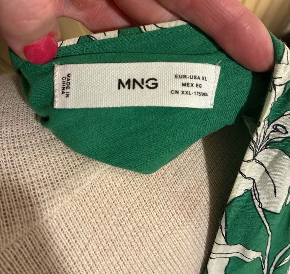 MNG Mango Green White Lily Floral Print Sleeveless Romper Jumpsuit Plus Size XL